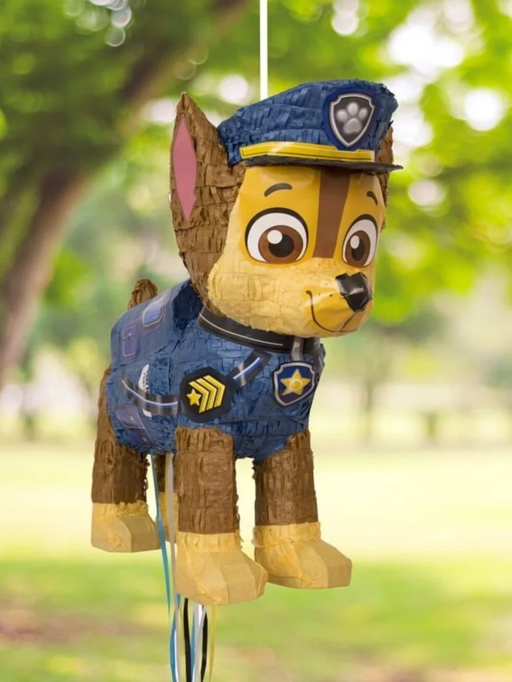 Paw Patrol Chase Pull-String Piñata - Blue & Brown